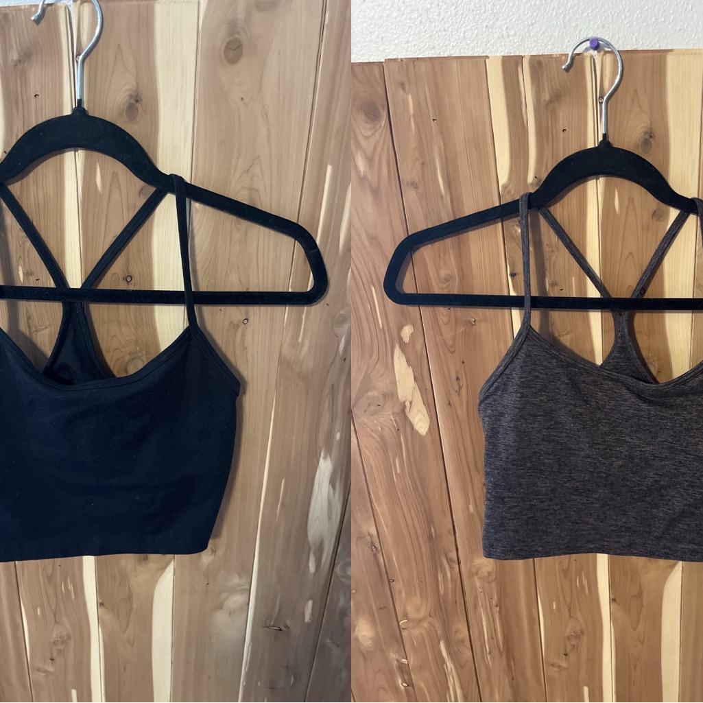 2 Aerie Offline Hugger Bras Black & Heather Brown, Size Xs